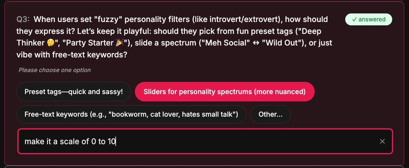 Adding additional context to questionnaire answers