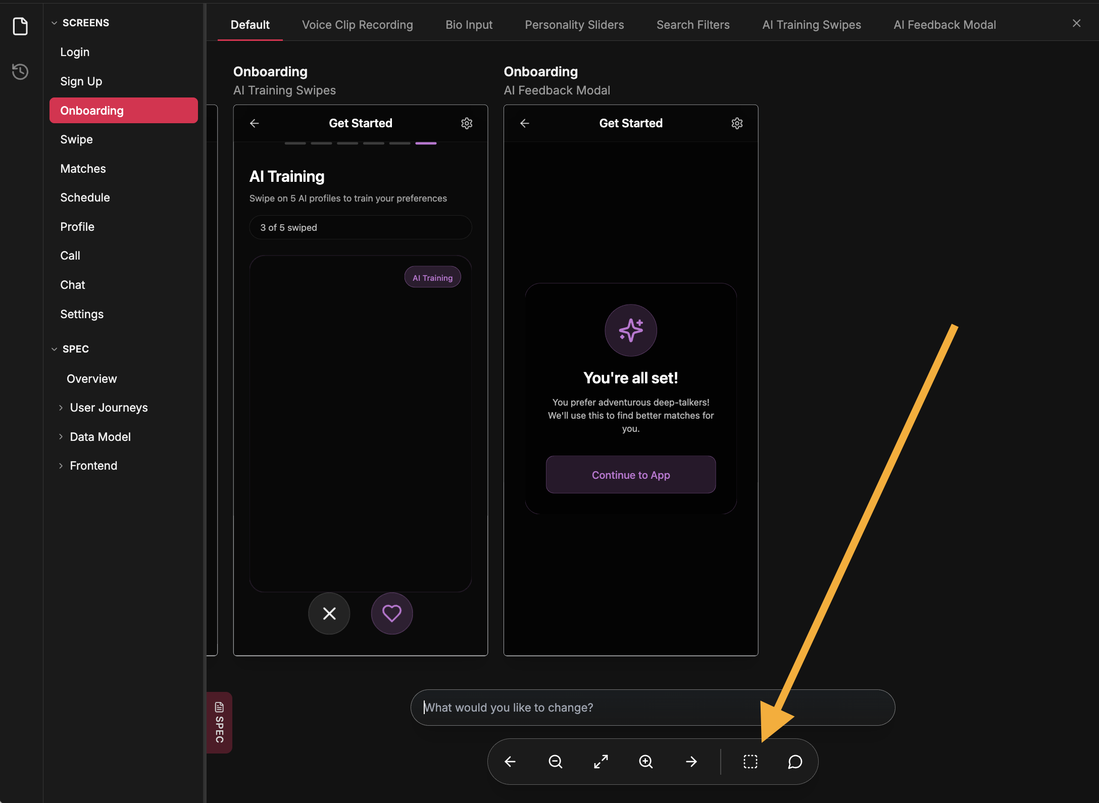 Using chat for targeted change