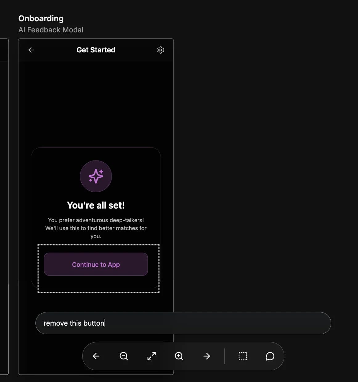 Selection tool on design element