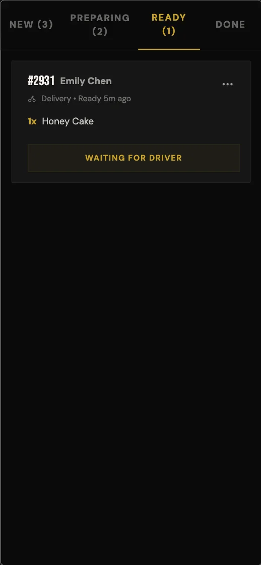 Off Menu - Ready for Pickup/Delivery