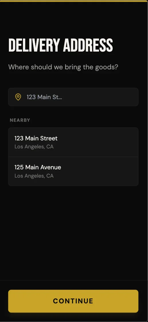 Off Menu - Address Input