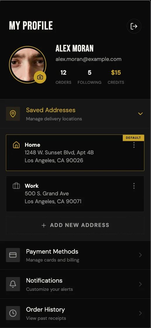 Off Menu - Managing Addresses