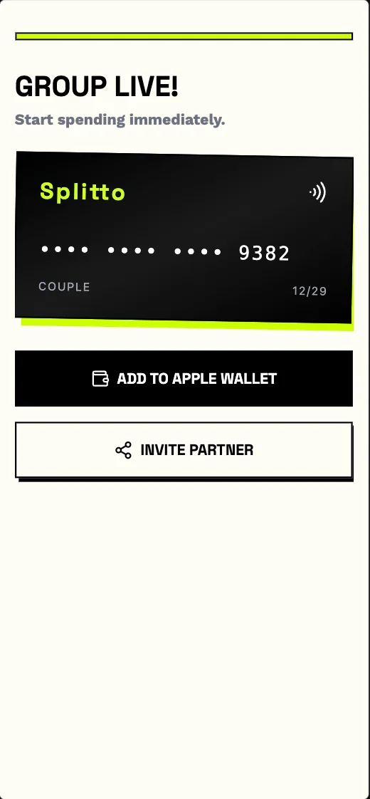 Splitto - Success Screen