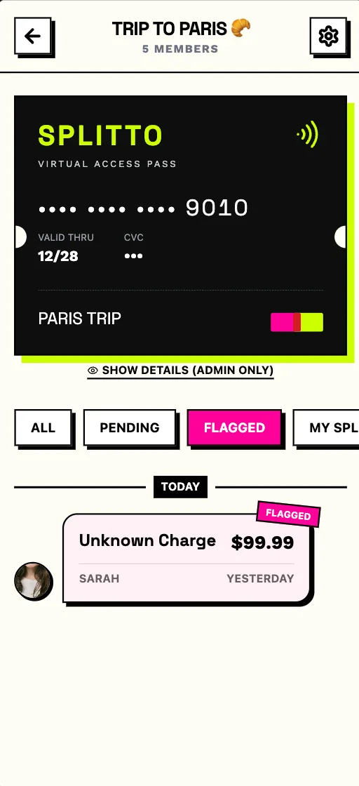 Splitto - Filter: Flagged Only