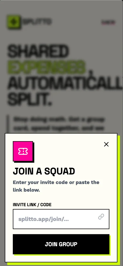 Splitto - Invitation Link Handler